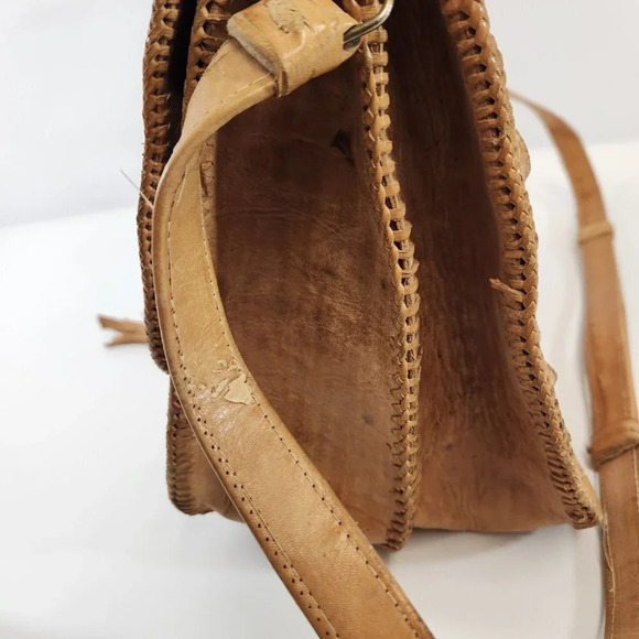 Vintage Alligator Skin Purse Shoulder  Bag Womens Crossbody Light Beige - Picture 16 of 16